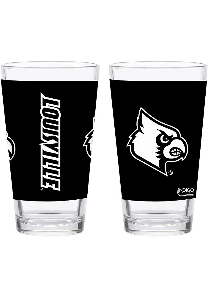 Louisville Cardinals 16 oz Full Color Wrap Pint Glass - Red