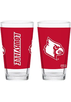 Louisville Cardinals 16oz Full Color Wrap Pint Glass - Red
