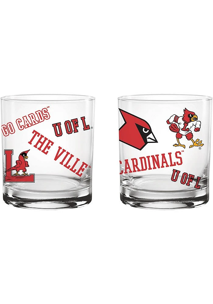 Louisville Cardinals 14oz Vault Medley Rock Glass - Red
