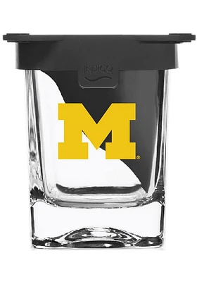 Michigan Wolverines Ice Wedge Rock Glass - Blue
