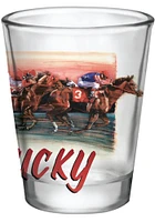 Kentucky Painted Racing Horse 2 oz Shot Glass