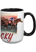 Kentucky Painted Racing Horse 15 oz Ceramic Mug - White