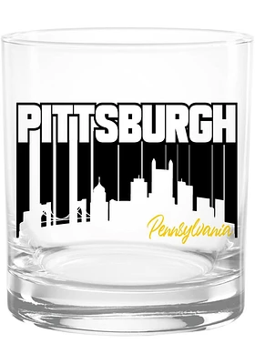 Pittsburgh 14 oz Skyline Shadow Rock Glass - Black