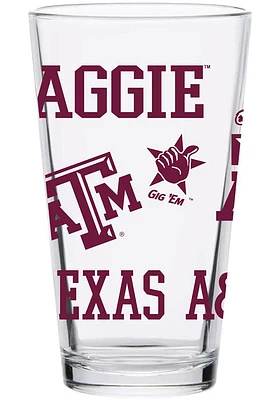 Texas A&M Aggies 16oz Medley Pint Glass - Red
