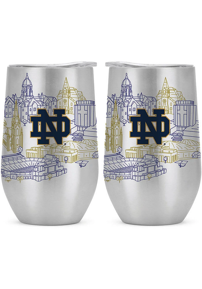 Notre Dame Fighting Irish 16oz Campus Stainless Steel Stemless - Navy Blue