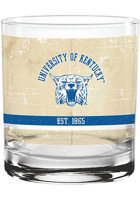 Kentucky Wildcats 14oz Tan Retro Rock Glass