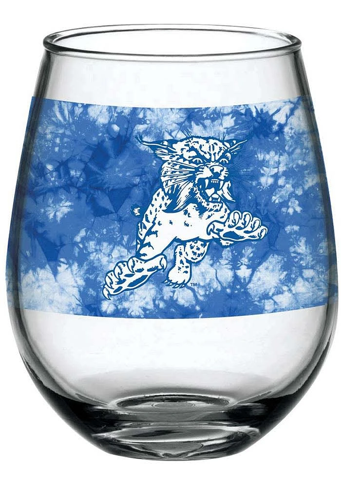 Kentucky Wildcats 15oz Tie Dye Stemless Wine Glass