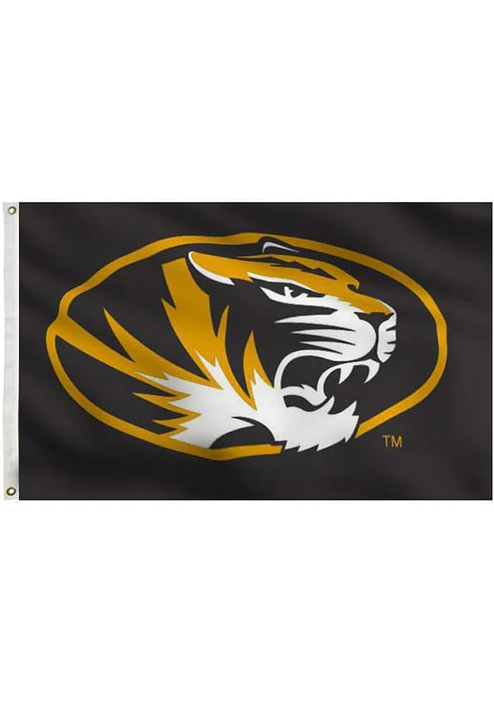 Missouri Tigers 3x5 Graphic Silk Screen Grommet Flag - Black
