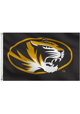 Missouri Tigers 3x5 Graphic Silk Screen Grommet Flag - Black