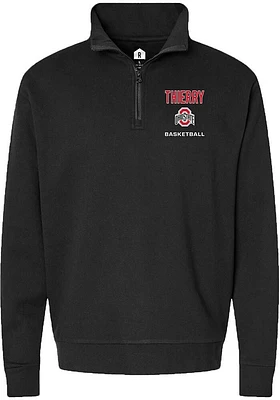 Taylor Thierry  Rally Ohio State Buckeyes Mens Black NIL Embroidered Long Sleeve Qtr Zip Pullover