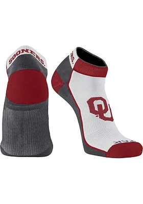 Oklahoma Sooners Stripe Mens No Show Socks
