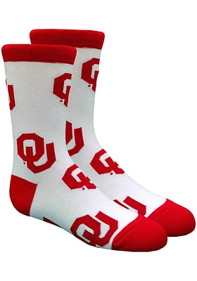 Oklahoma Sooners Allover Youth Quarter Socks