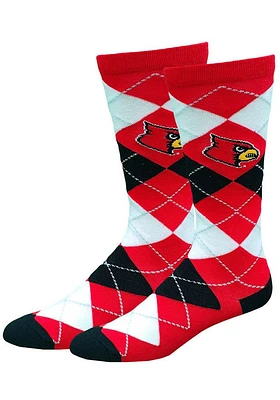 Louisville Cardinals Dress Mens Argyle Socks