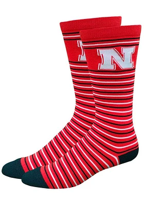 Nebraska Cornhuskers Stripe Mens Dress Socks