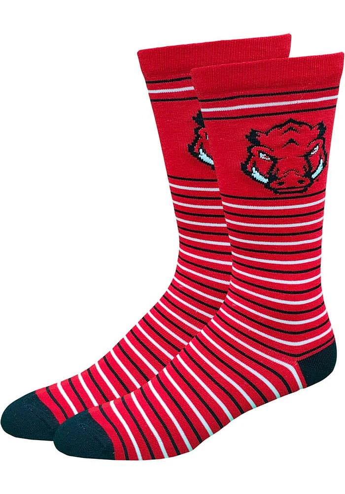 Arkansas Razorbacks Stripe Mens Dress Socks