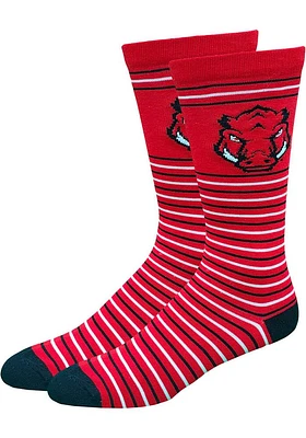 Arkansas Razorbacks Stripe Mens Dress Socks
