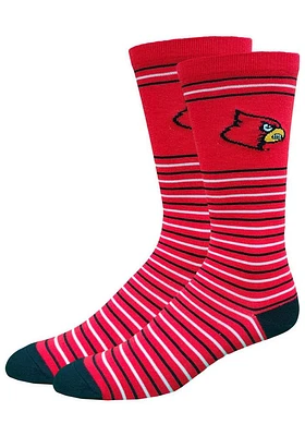 Louisville Cardinals Stripe Mens Dress Socks