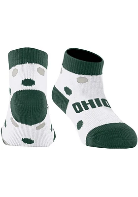 Ohio Bobcats Polka Dot Design Baby Quarter Socks