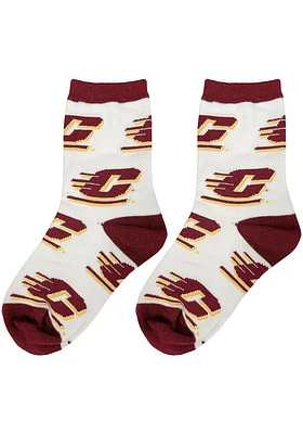 Central Michigan Chippewas Allover Youth Quarter Socks