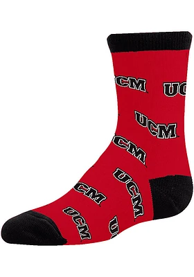 Central Missouri Mules Allover Youth Quarter Socks