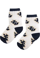 John Carroll Blue Streaks Allover Youth Quarter Socks
