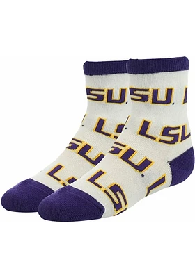 LSU Tigers Allover Youth Quarter Socks