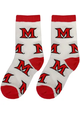 Miami RedHawks Allover Youth Quarter Socks