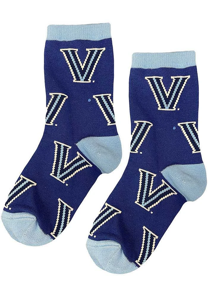 Villanova Wildcats Allover Youth Quarter Socks