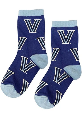 Villanova Wildcats Allover Youth Quarter Socks
