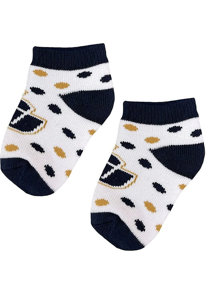 John Carroll Blue Streaks Polka Dot Baby Quarter Socks