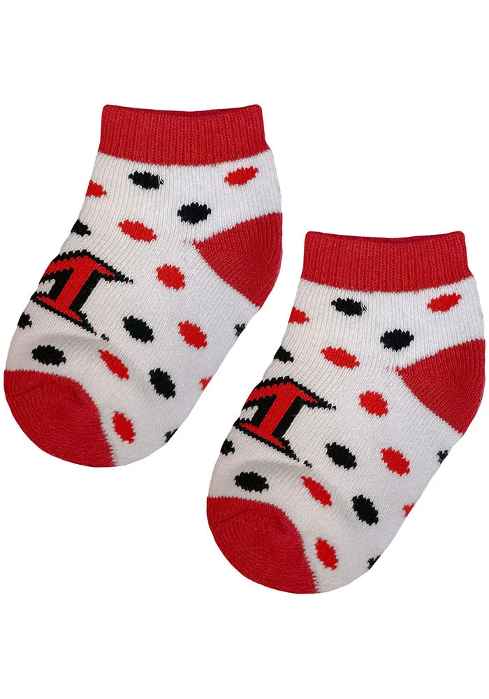 Miami RedHawks Polka Dot Baby Quarter Socks