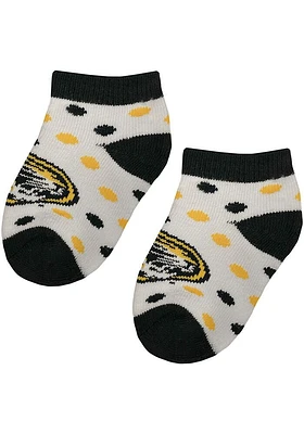 Missouri Tigers Polka Dot Baby Quarter Socks