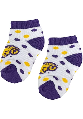 West Chester Golden Rams Polka Dot Baby Quarter Socks
