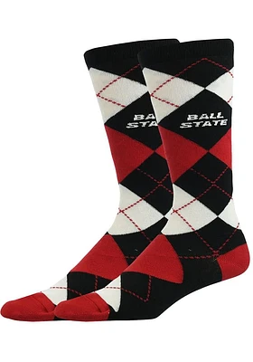 Ball State Cardinals Argyle Mens Socks