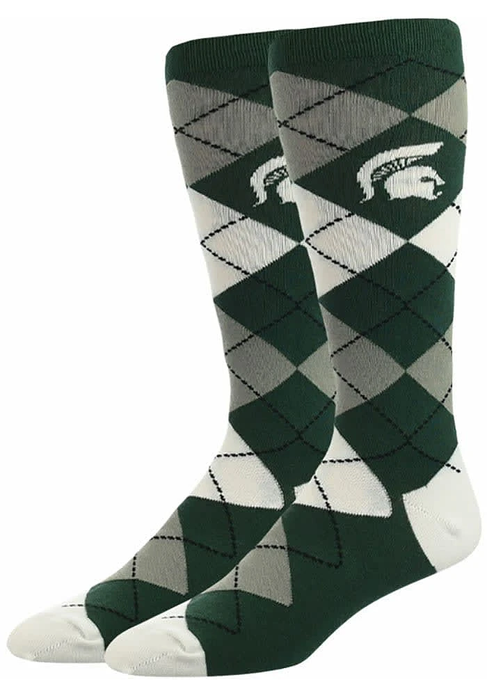 Michigan State Spartans Argyle Mens Socks