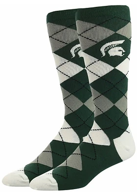 Michigan State Spartans Argyle Mens Socks