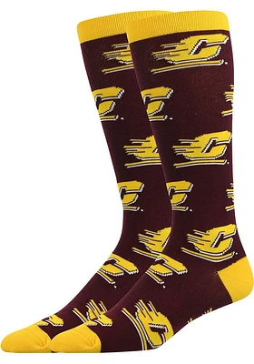 Central Michigan Chippewas Allover Mens Dress Socks