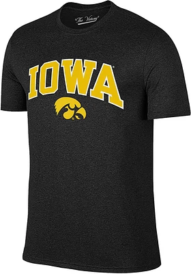 Iowa Hawkeyes Black Arch Mascot Short Sleeve Fashion T Shirt