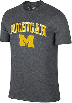 Michigan Wolverines Graphite Arch Mascot Short Sleeve Fashion T Shirt