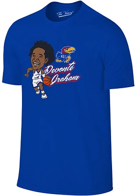 Devonte Graham  Kansas Jayhawks Blue The Victory Bobblehead Short Sleeve T Shirt