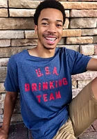 Americana Navy Blue USA Drinking Team Short Sleeve Fashion T Shirt