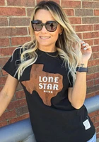 Original Retro Brand Texas State Shape Lone Star Beer Short Sleeve Fashion T Shirt