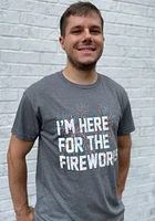 Rally  Grey Im Here for the Fireworks Short Sleeve Fashion T Shirt