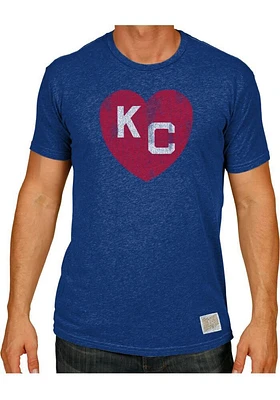 Original Retro Brand Kansas City Monarchs HEART KC Short Sleeve Fashion T Shirt