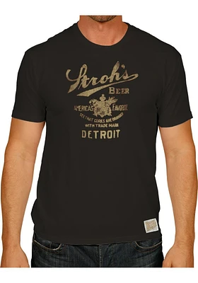 Original Retro Brand Detroit Black Strohs Beer Americas Favorite Short Sleeve Fashion T Shirt