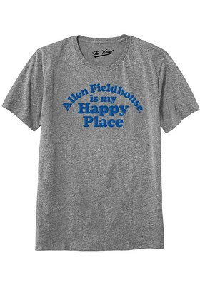 Kansas Jayhawks Grey Happy Place Short Sleeve Fashion T Shirt