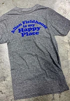 Kansas Jayhawks Grey Happy Place Short Sleeve Fashion T Shirt