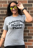 Rally Missouri Grey Happy Place Short Sleeve Fashion T Shirt