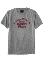 Rally Texas Grey Happy Place Short Sleeve Fashion T Shirt