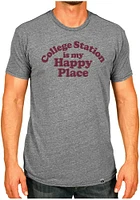 Rally Texas Grey Happy Place Short Sleeve Fashion T Shirt